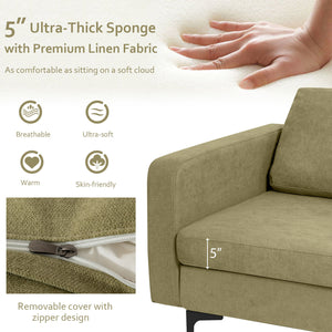 Modern Accent Armchair with Side Storage Pocket-Orange