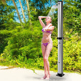7.2 Feet Solar-Heated Outdoor Shower with Free-Rotating Shower Head-Black