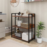 3/5-Tier Industrial Bookshelf Storage Shelf Display Rack with Adjustable Shelves-3-Tier
