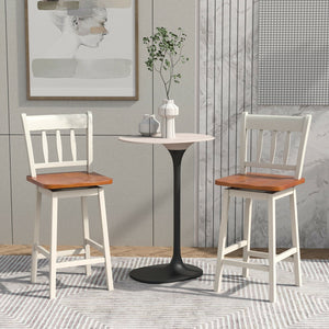 24.5 Inches Set of 2 Swivel Bar Stools with 360 ° Swiveling-Black