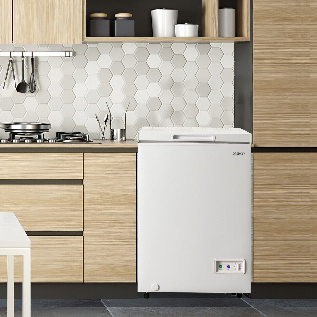 3.5/5 Cu.ft Compact Chest Freezer with Removable Storage Basket-5 Cubic Feet