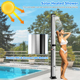 7.2 Feet Solar-Heated Outdoor Shower with Free-Rotating Shower Head-Black