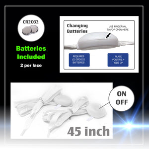 5 ColorFlashing LED Light Up Shoe Laces Glow in the Dark White Tie Shoelaces for Sneakers, Skates, 45 inch
