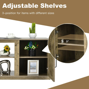 TV Stand with Double Barn Doors for TVs up to 65 Inch-Natural
