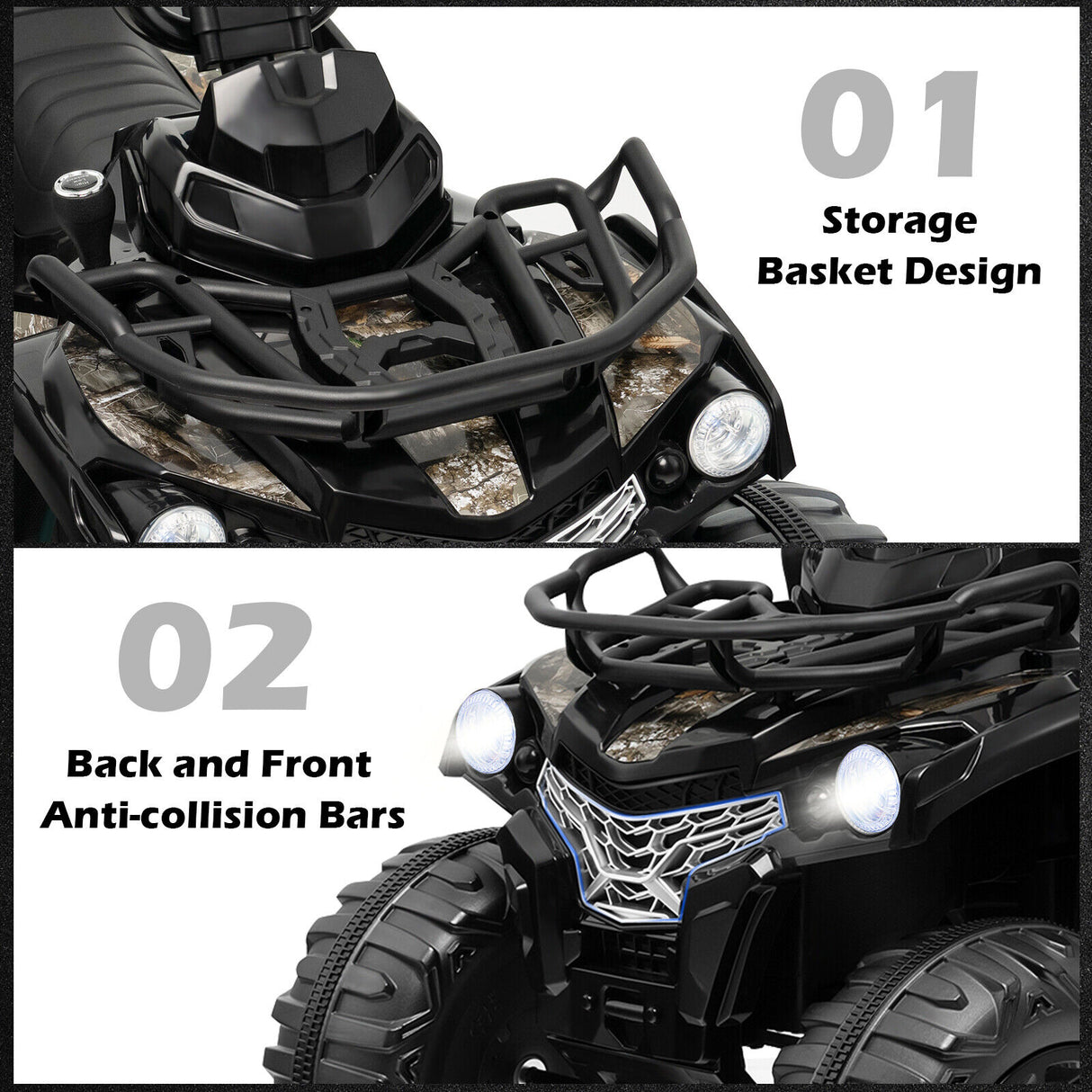 12V Kids Ride On ATV 4 Wheeler with MP3 and Headlights-Red