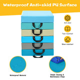 6 Pieces 15 Inches Square Toddler Floor Cushions Flexible Soft Foam Seating with Handles-Multicolor
