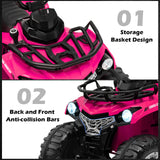 12V Kids Ride On ATV 4 Wheeler with MP3 and Headlights-Red