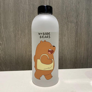 1000ml Water Bottles Cute Panda Bear Cup With Straw Transparent Cartoon Water Bottle Drinkware Frosted Cup Leak-proof  Plastic Straw Cartoon Frosted Leak Proof Panda Bear Pattern Transparent Water Cup Sports Drink Water Bottle