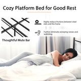 Full/Queen Size Platform Bed Frame with High Headboard-Queen Size