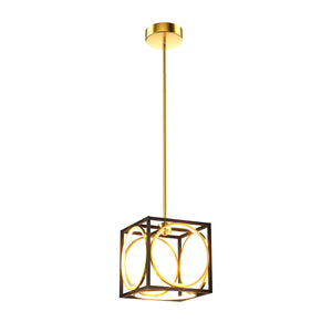 Modern LED Pendant Light with 42 Inches Adjustable Suspender-Golden