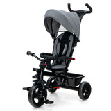 4-in-1 Baby Tricycle Toddler Trike with Convertible Seat-Blue