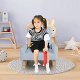 Kids Rocking Chair with Solid Wood Legs-Blue