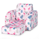 3-in-1 Convertible Kid Sofa Bed Flip-Out Chair Lounger for Toddler-Blue