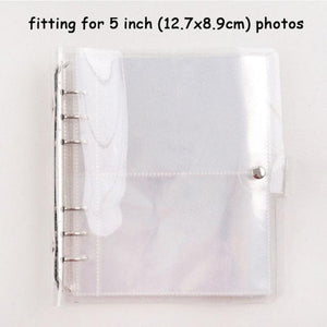 100/200 Pockets Photo Album 3/5 inches Mini Picture Case Name Card Storage Collect Book Photocard Shiny Clear 6-Ring Binder Cover Refillable Notebook Photo Album
