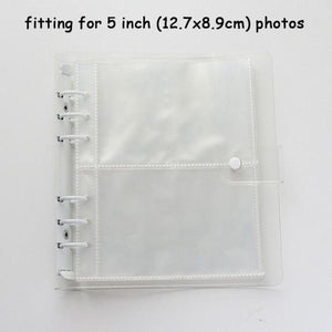 100/200 Pockets Photo Album 3/5 inches Mini Picture Case Name Card Storage Collect Book Photocard Shiny Clear 6-Ring Binder Cover Refillable Notebook Photo Album