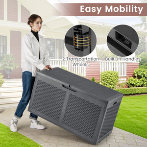 100 Gallon Resin Deck Box Outdoor Waterproof Storage Bench-Gray by DirectDeals