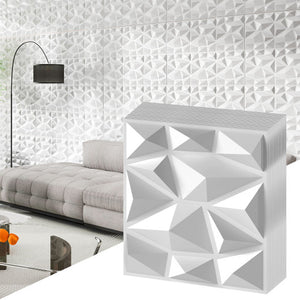100-Pack 3D Wall Panels 12" x 12" PVC Interior Wall Decoration with Diamond Accent-White