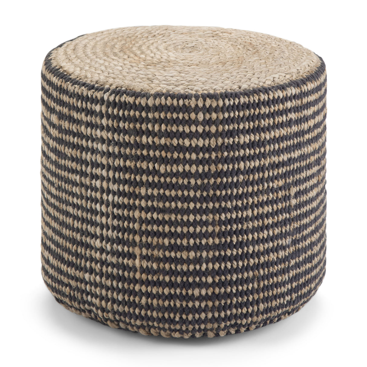 Larissa - Handcrafted Round Braided Pouf by Couch.com