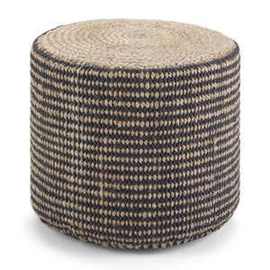 Larissa - Handcrafted Round Braided Pouf by Couch.com