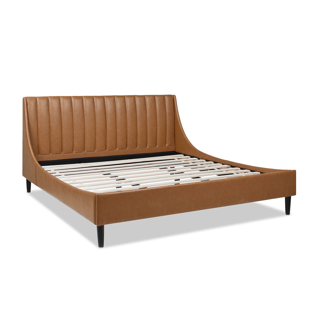 Aspen - Vertical Tufted Modern Headboard Platform Bed Set by Couch.com
