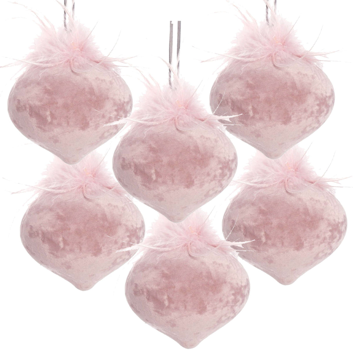 Christmas Ball Ornaments, Glass Decorative Hanging Ball Christmas Tree Ornaments For Holiday Party Decorations (Set of 6) - Pink by Couch.com