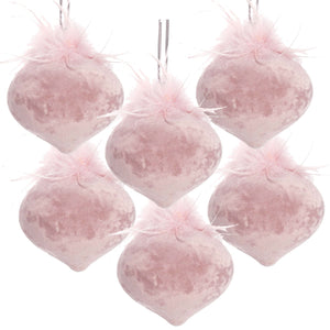 Christmas Ball Ornaments, Glass Decorative Hanging Ball Christmas Tree Ornaments For Holiday Party Decorations (Set of 6) - Pink by Couch.com