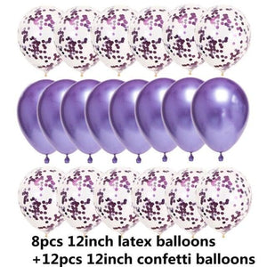 10/20 Star Metallic Confetti Latex Transparent 12inch Balloons For Baby Shower Birthday Party Wedding Decoration