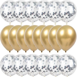 10/20 Star Metallic Confetti Latex Transparent 12inch Balloons For Baby Shower Birthday Party Wedding Decoration