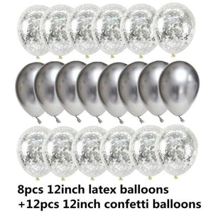 10/20 Star Metallic Confetti Latex Transparent 12inch Balloons For Baby Shower Birthday Party Wedding Decoration