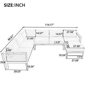 U_Style U-Shaped Outdoor Sectional Sofa Set