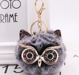Lovely Owl Plush Doll Kids Favors Fur Ball Key Chain