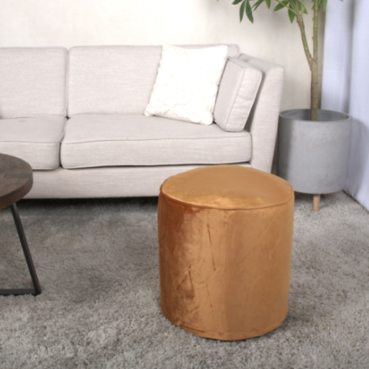 Shimon - Cylinder Pouf Ottoman And Floor Cushion by Couch.com