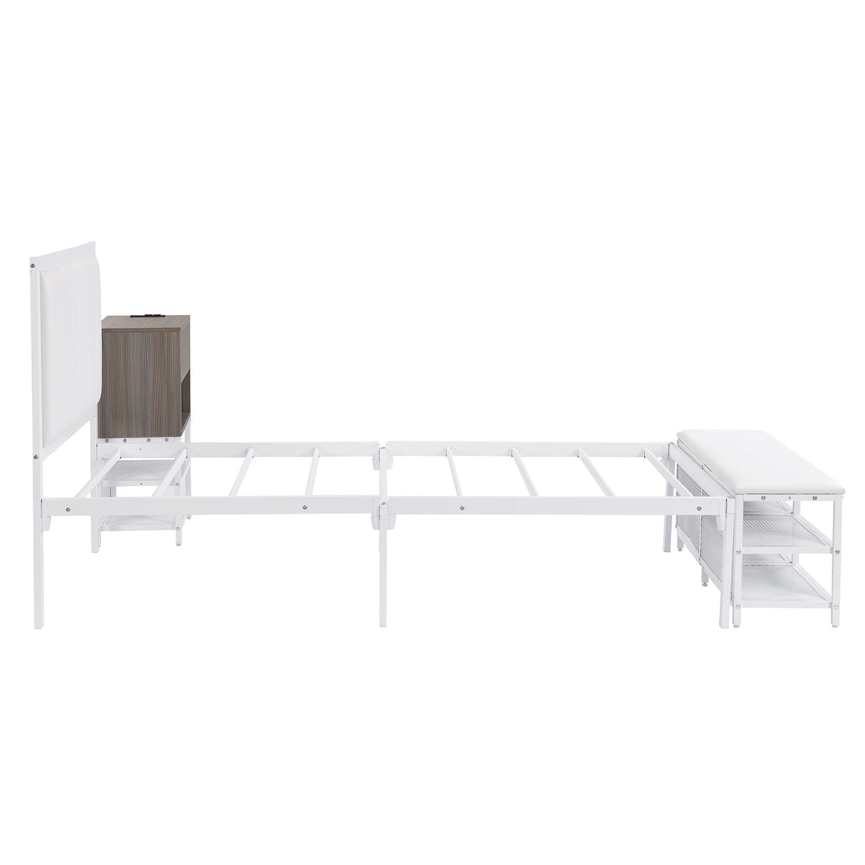 Platform Bed With 2 Tier Storage Shelves, Storage Cabinet by Couch.com