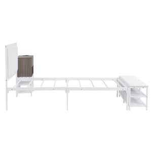 Platform Bed With 2 Tier Storage Shelves, Storage Cabinet by Couch.com