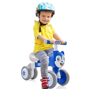 Baby Balance Bike No Pedal Lightweight Infant 4 Wheels Baby Bicycle-Blue