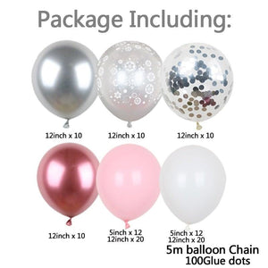 106pcs Blue Snowflake Birthday Balloon Party Ice Snow Decoration Baby Balloon Winter Christmas New Year Balloons Wedding and Birthday Party