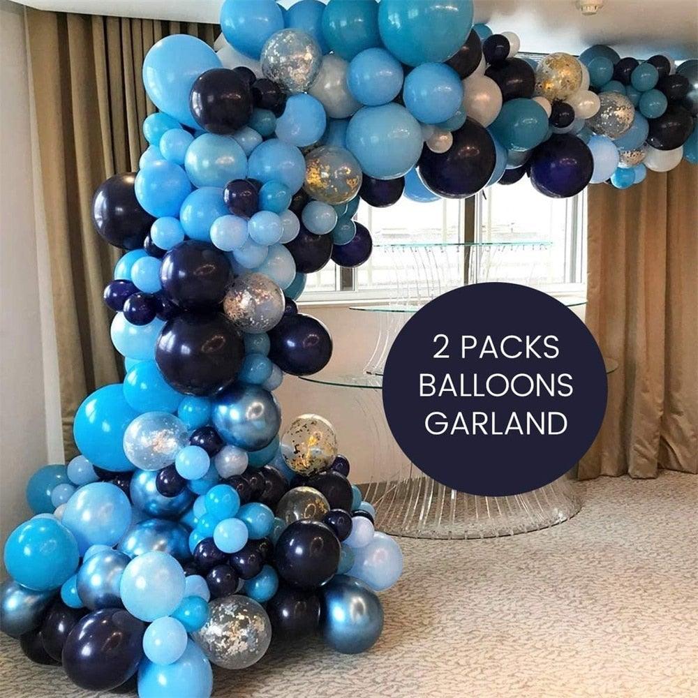 106pcs New Retro Blue Balloon Garland Arch Kit Confetti Balloons For Baby Shower Wedding Birthday Party Anniversary Ballon Decoration Shower Party