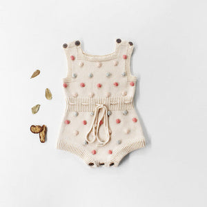 Handmade colorful hair ball baby romper romper