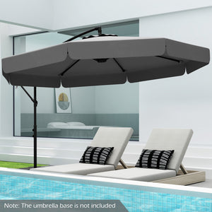 10 Feet Patio Cantilever Umbrella with Cover Tilt Adjustment and Ruffled Edge-Gray by DirectDeals