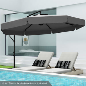 10 Feet Patio Cantilever Umbrella with Cover Tilt Adjustment and Ruffled Edge-Gray