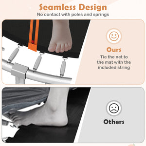 10FT Outdoor Trampoline Heavy-Duty Recreational Trampoline with Safety Enclosure Net-Orange