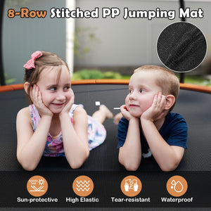 10FT Outdoor Trampoline Heavy-Duty Recreational Trampoline with Safety Enclosure Net-Orange