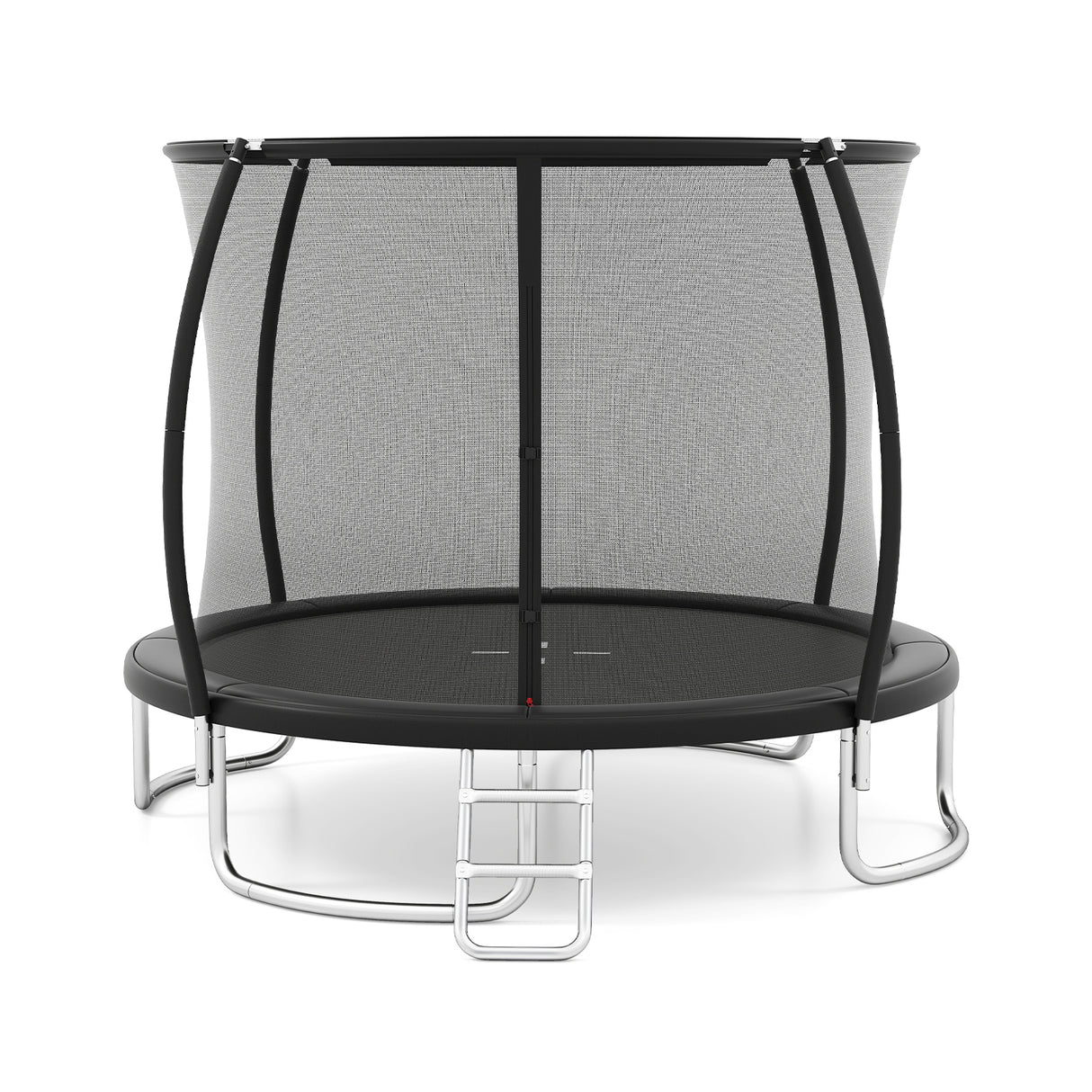 10FT Outdoor Trampoline Heavy-Duty Recreational Trampoline with Safety Enclosure Net-Black