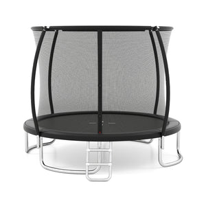 10FT Outdoor Trampoline Heavy-Duty Recreational Trampoline with Safety Enclosure Net-Black