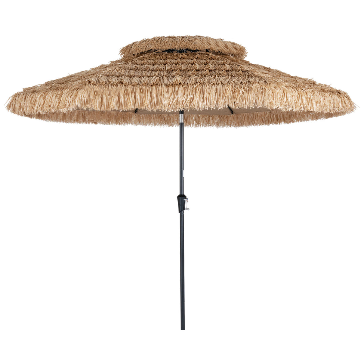 10FT and 2-Tier Tiki Patio Umbrella with 8 Ribs-Brown
