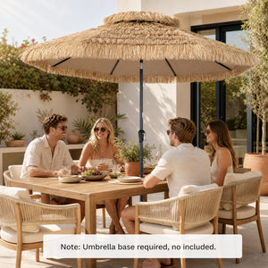 10FT and 2-Tier Tiki Patio Umbrella with 8 Ribs-Brown