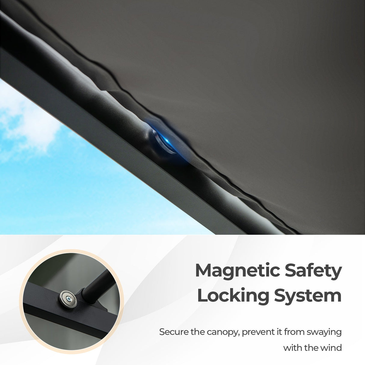 10 x 10 Feet Outdoor Pergola with Retractable Canopy and Metal Columns-Gray by DirectDeals