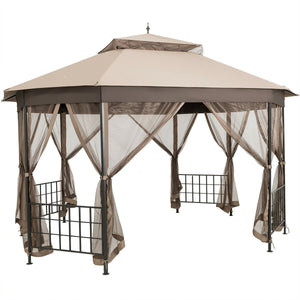 10 ™x 12 ™ Octagonal Patio Gazebo-Brown