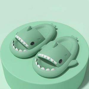 New Men and Women Summer Slippers Lovely Shark Shape Slides Outdoor Women Shoes Flip Flops Lightweight Open Toe Beach Pool Slides Sandals Shark Shower Slipper