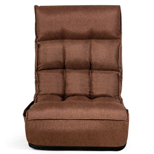 4-Position Adjustable Floor Chair Folding Lazy Sofa-Coffee